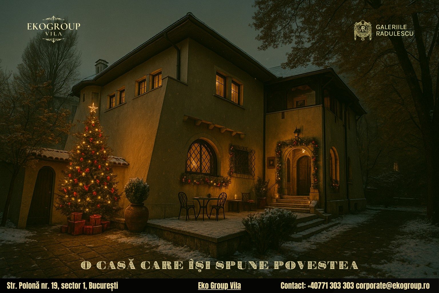 Poveste de Craciun în farmecul anilor ’30: o evadare în trecut la fosta Casă Tătărăscu, azi Eko Group Vila